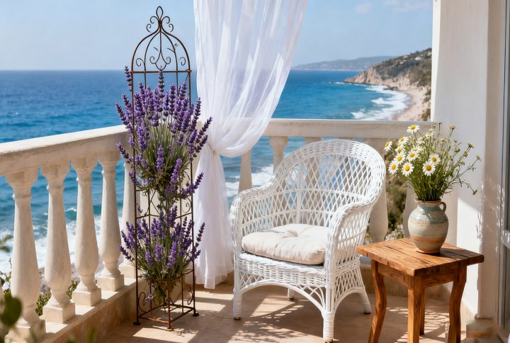 Sitting on an empty white chair